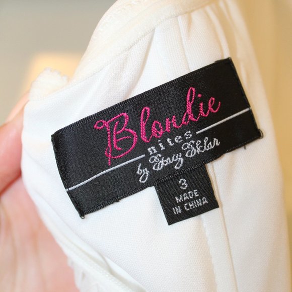 Blondie Nites White & Gold Strapless Dress - Picture 4 of 5